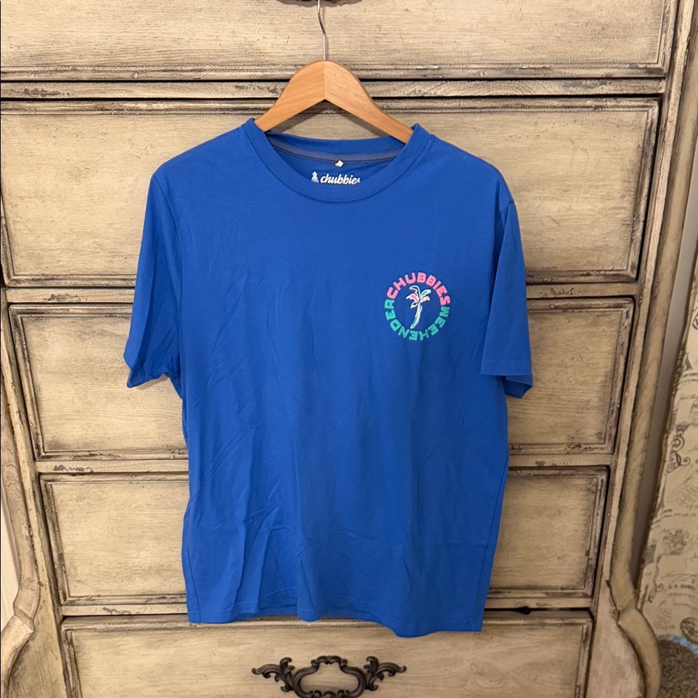 chubbies Royal Blue Short-Sleeve Tee with Small Palm Graphic